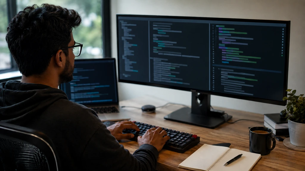 Développeur utilisant la commande test Bash pour vérifier des conditions dans un script