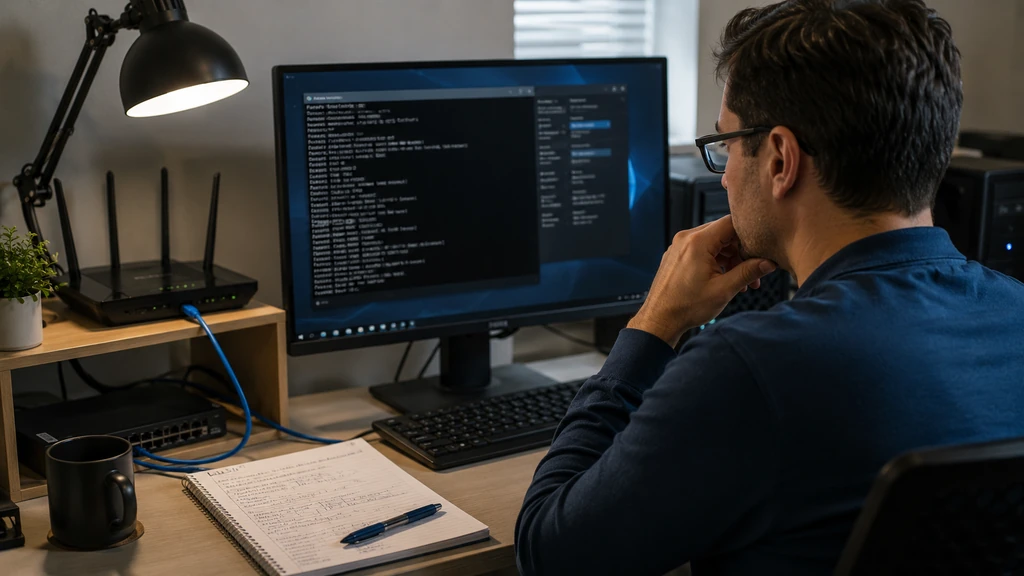 Utilisateur configurant les paramètres réseau de Windows avec la commande Netsh
