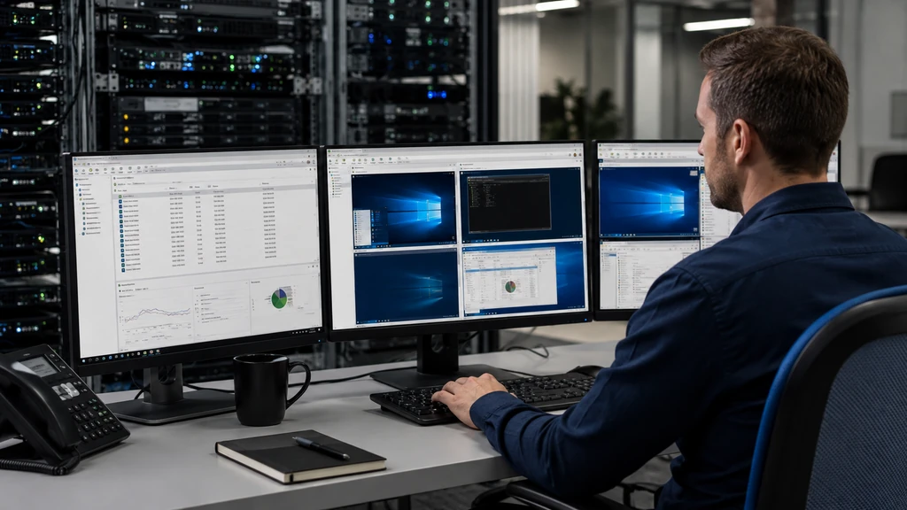 Administrateur supervisant une infrastructure RDS et plusieurs sessions Windows à distance