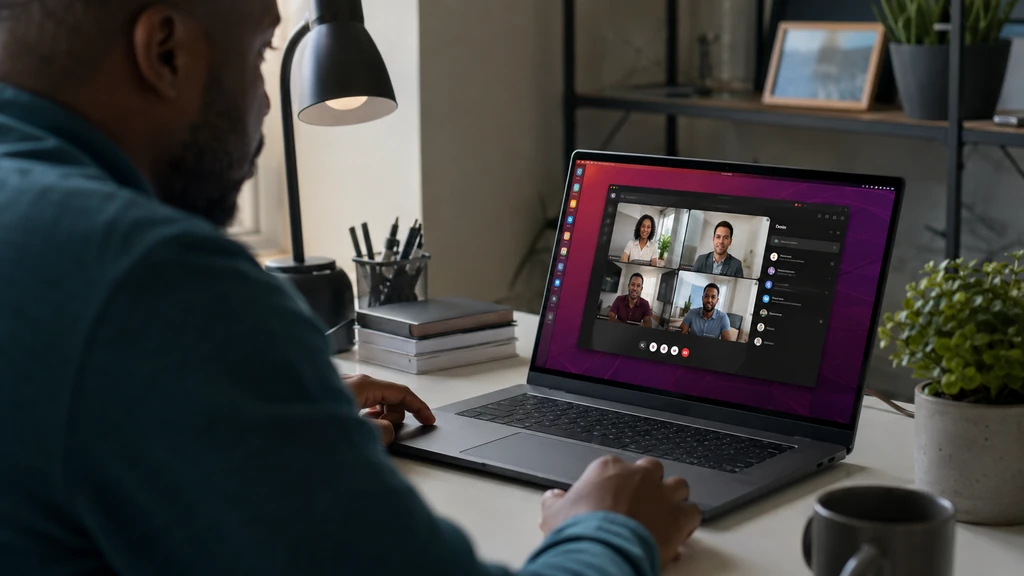 Utilisateur participant à une réunion Microsoft Teams depuis un ordinateur Linux